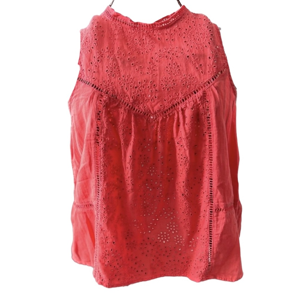 Abercrombie And Fitch Peach/Red Open Back Sleevel… - image 1